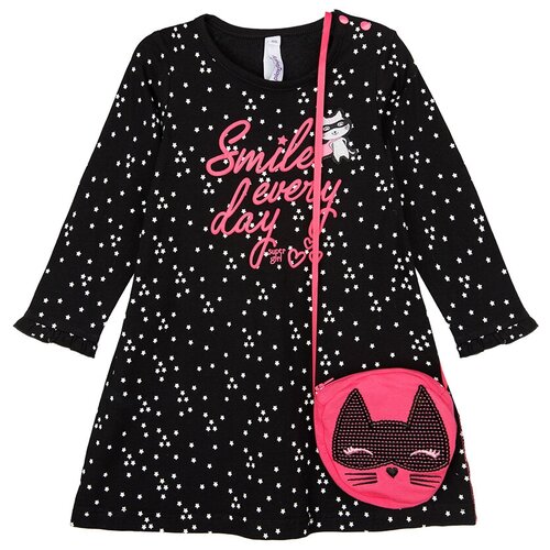 фото Платье playtoday размер 74, черный/фуксия/белый