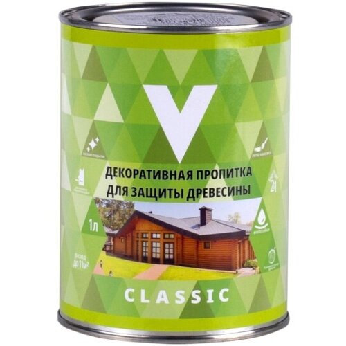 Декоративная пропитка для дерева v V Classic, матовая, 1 л, дуб