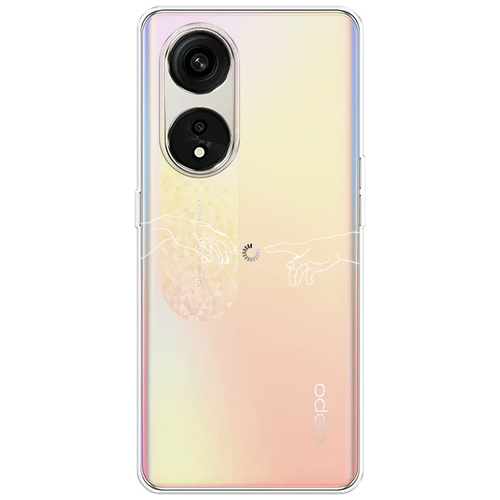 Силиконовый чехол на Oppo Reno 8T 5G / Оппо Рено 8Т 5G Загрузка творения, прозрачный силиконовый чехол на oppo reno 8t 5g оппо рено 8т 5g билет в стамбул прозрачный