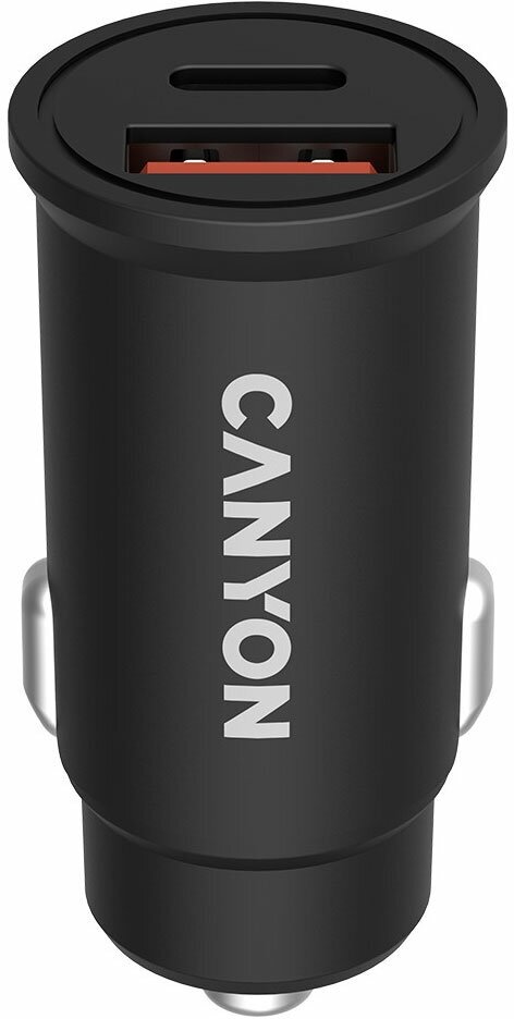 Зарядное устройство автомобильное Canyon CNS-CCA20B03 USB-A/C, черный - фото №4