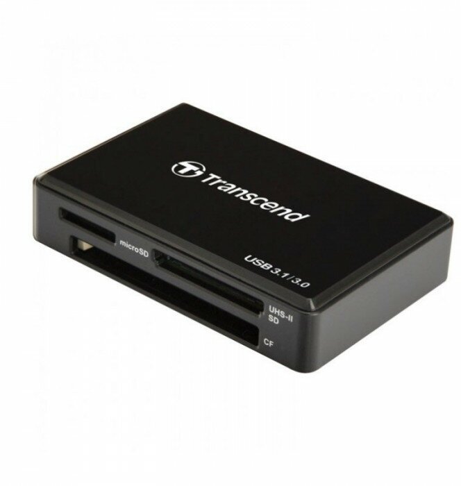 Картридер Transcend RDF9K2 USB 3.1 UHS-II SDXC/UDMA7 CF/SD UHS/XC черный