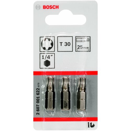 Набор бит BOSCH 2.607.001.622, 3 предм., серебристый набор бит bosch 2 607 001 535 3 предм серебристый