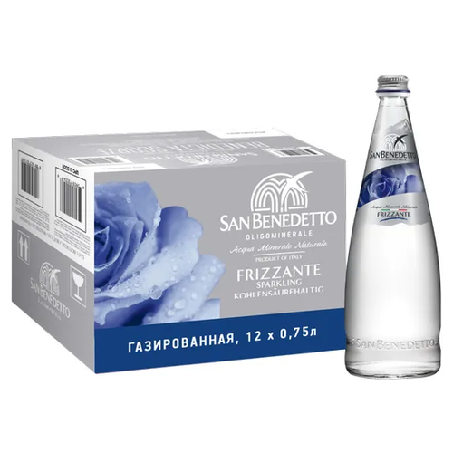 Минеральная вода San Benedetto / Сан Бенедетто газированная стекло 0.75 л (12 штук)