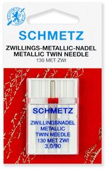 Игла/иглы Schmetz Metallic 130 MET ZWI 3/90 двойная для металлизированных нитей серебристый