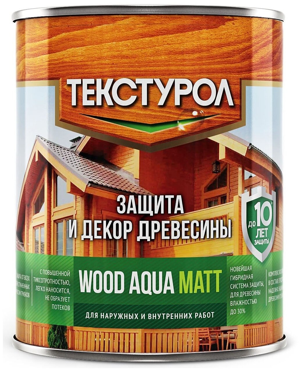 Текстурол WOOD AQUA MATT деревозащитное средство на вод. основе Дуб 0,8л