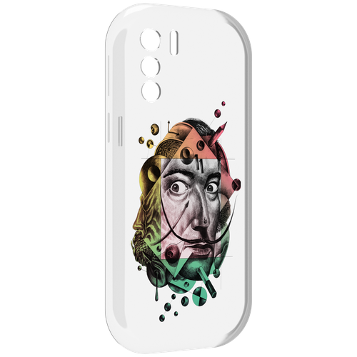Чехол MyPads разноцветное лицо абстракция для UleFone Note 13P задняя-панель-накладка-бампер