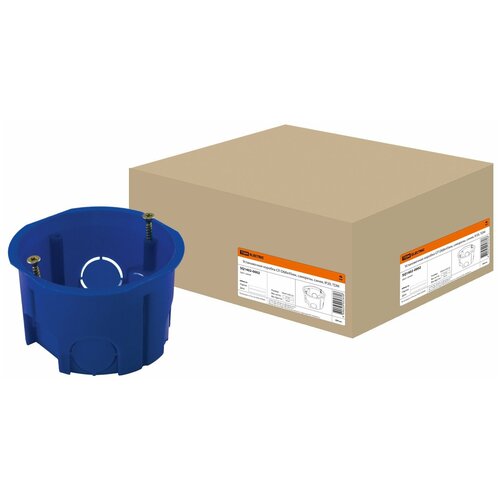 Установочная коробка СП D68х45мм, саморезы, синяя, IP20, TDM Electric (SQ1402-0002)