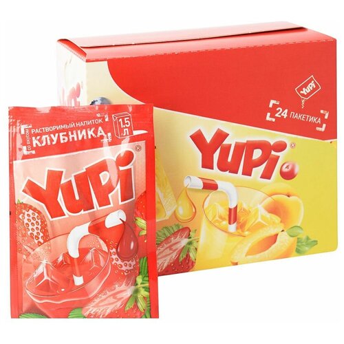 Yupi / Растворимый напиток со вкусом клубники YUPI (блок 24шт по 15гр)