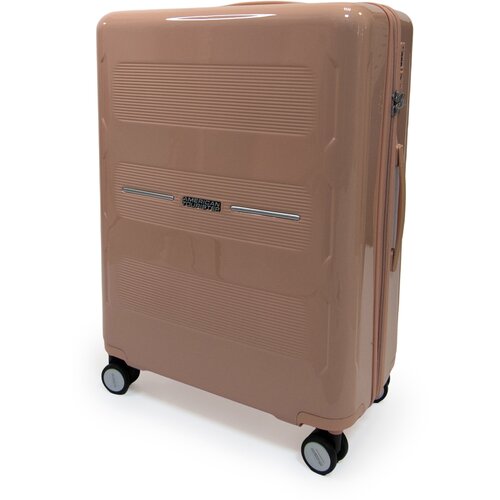 Чемодан American Tourister, 78 л, размер M+, бежевый чемодан american tourister bon air 57 5 л красный