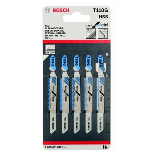 Набор пилок Bosch 5шт. T118 G (2.608.631.012)