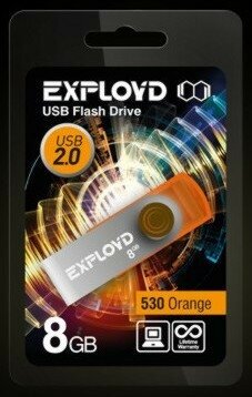 USB флэш-накопитель (EXPLOYD 8GB 530 оранжевый [EX008GB530-O])