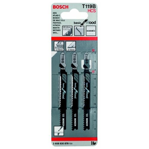 Полотно пильное Bosch Professional/Профессионал T 119 B Basic for Wood