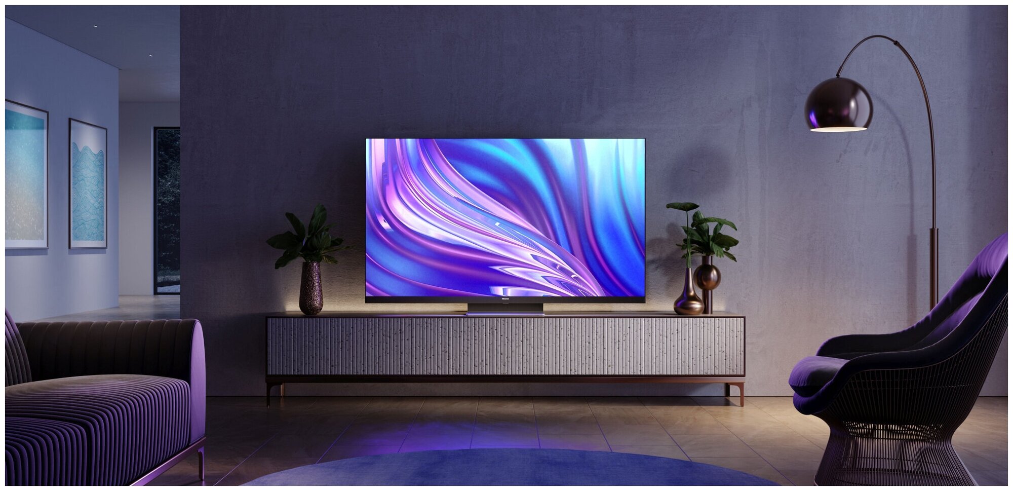 Телевизор Hisense 55U8HQ, 55", ULED, 4K Ultra HD, темно-серый - фото №11