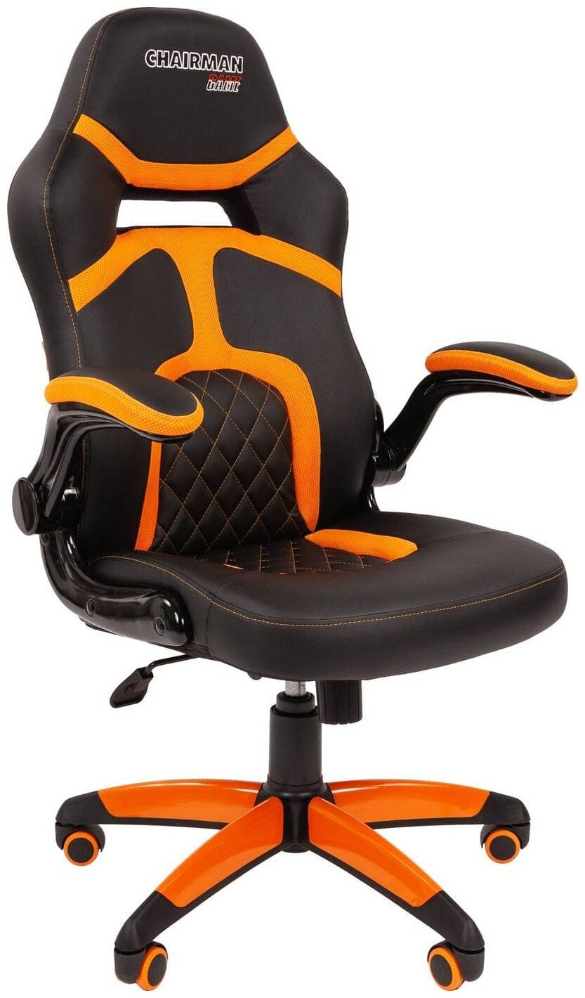 Офисное кресло Chairman game 18 Россия экопремиум черный/оранжевый
