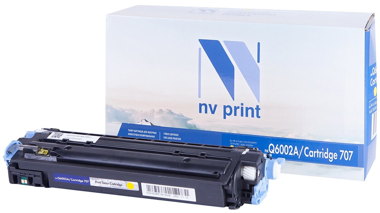 Лазерный картридж NV Print NV-Q6002A, 707Y для HP LaserJet Color 1600, 2600n, 2605, 2605dn, 2605dtn (совместимый, жёлтый, 2000 стр.)