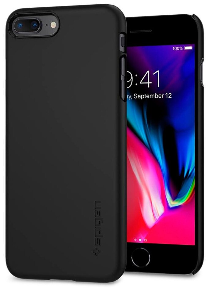 Spigen Чехол SGP Thin Fit Case Black для iPhone 7/8 Plus черный 055CS22238