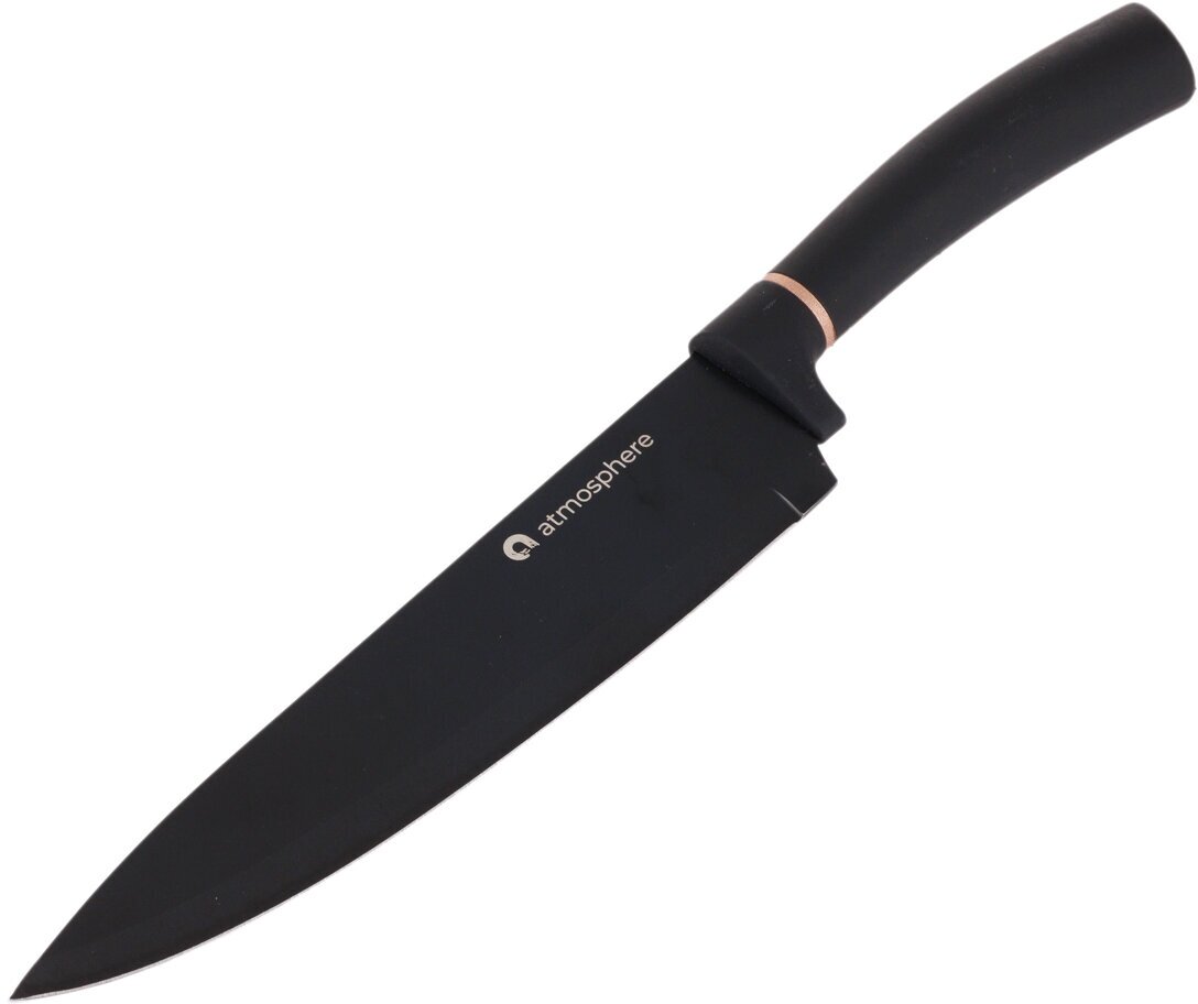 Нож Black Swan 20см поварской нерж. сталь, термопласт. резина - фотография № 4