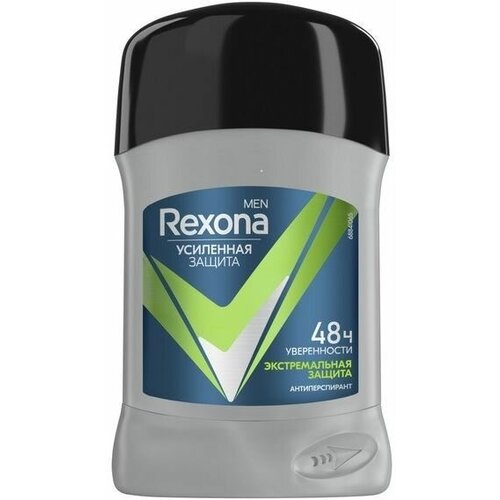 Rexona Дезодорант антиперспирант-карандаш for men Экстремальная защита, 50 мл, 2 шт. rexona антиперспирант rexona motionsense свежесть душа стик 40 мл