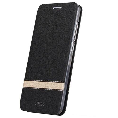 фото Чехол-книжка mypads для asus zenfone max m2 zb633kl на жёсткой металлической основе чёрный