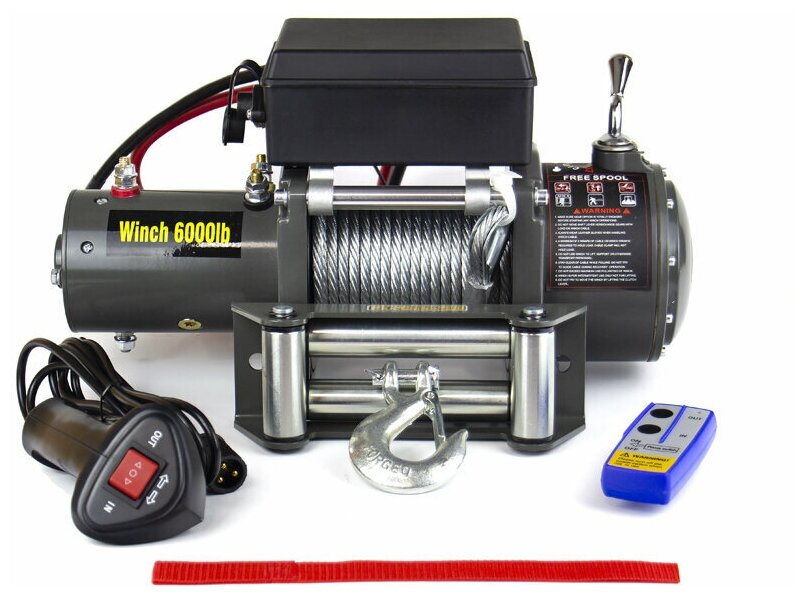 Лебедка Electric Winch 2722 кг, 6000 lbs, 12V, стальной трос