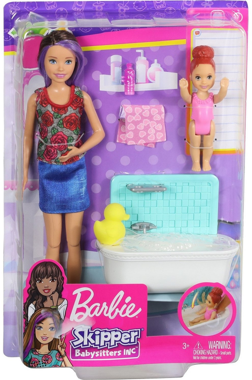 Набор Barbie Няня Купание FXH05 Барби