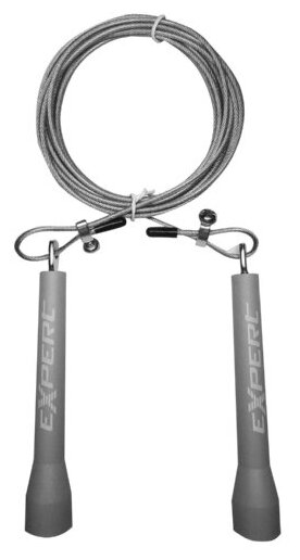 Скакалка скоростная EXPERT X-Rope 03B (Серый, 85 гр, 300 см, нейлон, металл) - Fight Expert