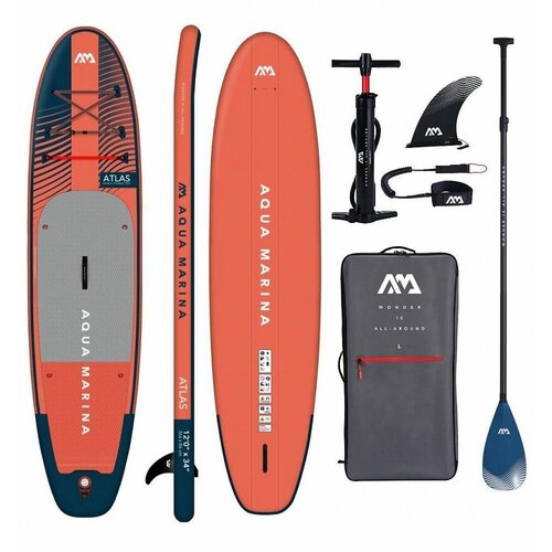 фото Cап борд надувной aqua marina atlas 12.0 s23 (366x86x15 см) / sup board, сапборд, доска для сап серфинга