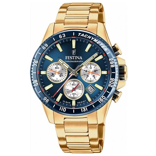 Наручные часы FESTINA Timeless Chrono, синий, золотой наручные часы festina timeless chrono синий золотой