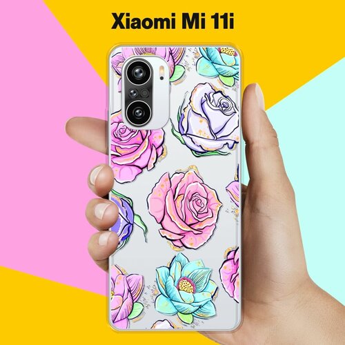 Силиконовый чехол на Xiaomi Mi 11i Розы / для Сяоми Ми 11и силиконовый чехол на xiaomi mi 11i шары для сяоми ми 11и