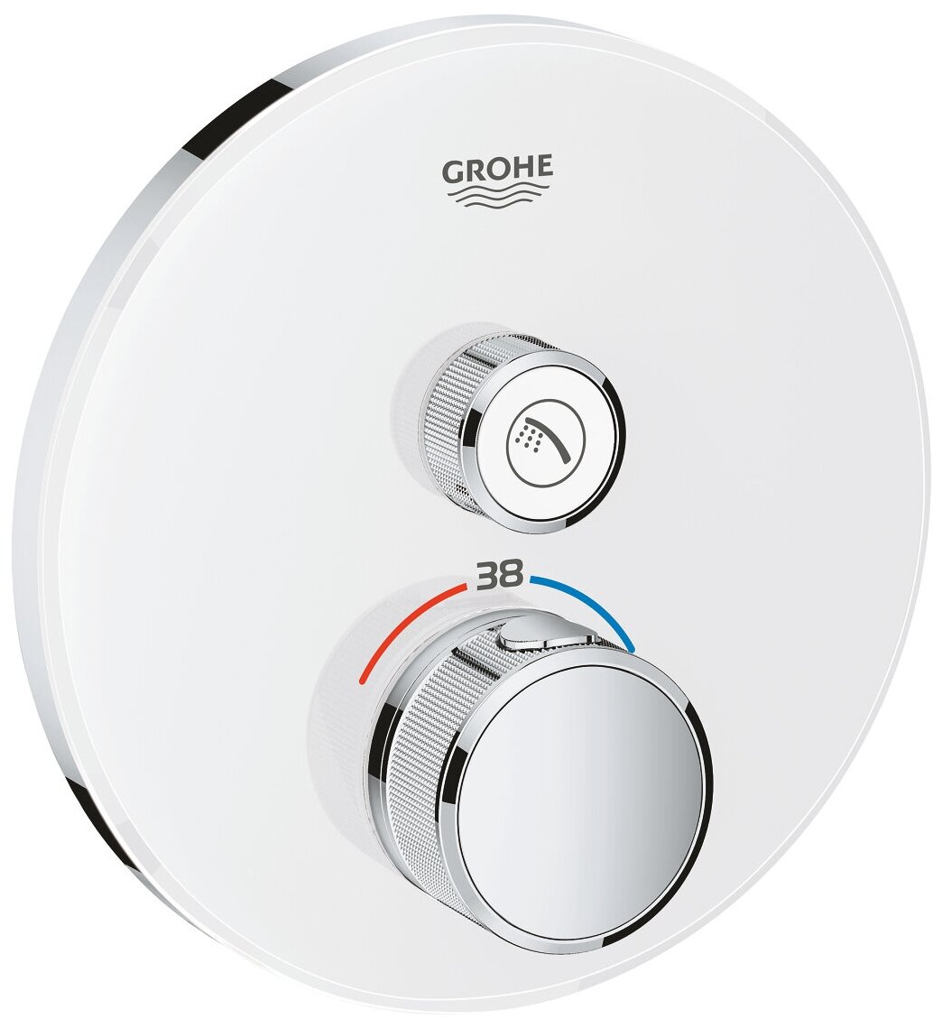 Термостат для душа, наружная часть, белый, Grohe Grohtherm SmartControl 29150LS0