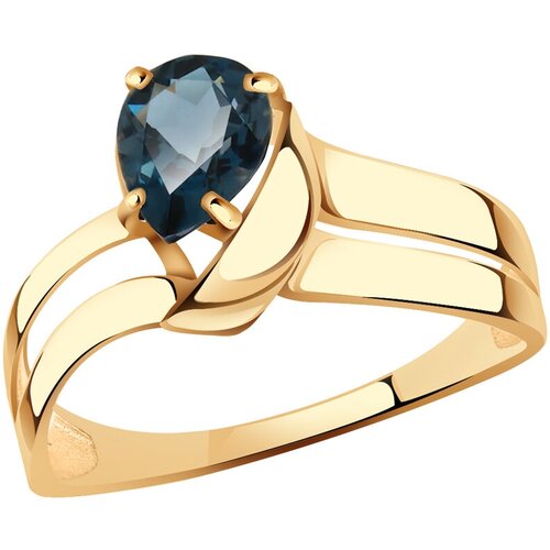 фото Золотое кольцо александра кл3764-28ск с лондон топазом diamant-online