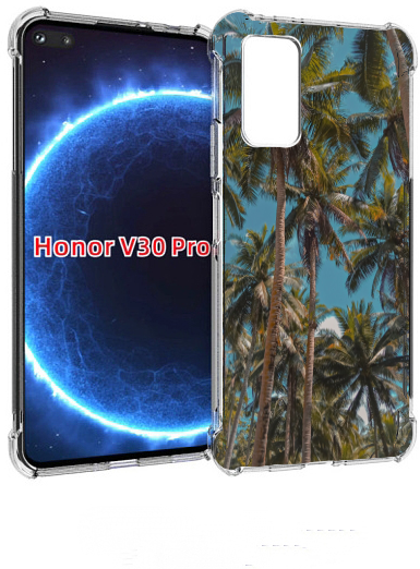 Чехол задняя-панель-накладка-бампер MyPads летние пальмы для Huawei Honor V30 Pro/View 30 Pro (OXF-AN10)/V30/Nova 6/Nova 6 5G противоударный