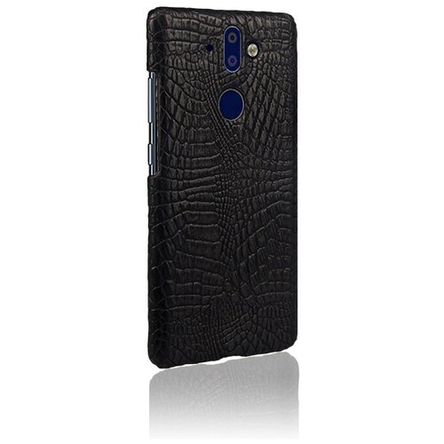фото Чехол-панель mypads для nokia 2.2 тонкий задний бампер на пластиковой основе с отделкой под кожу крокодила черный