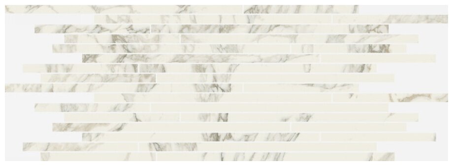 Керамогранит Италон Charme Deluxe Arabescato White Strip Lux Mosaico 26x75 610110000639 мрамор морозостойкая