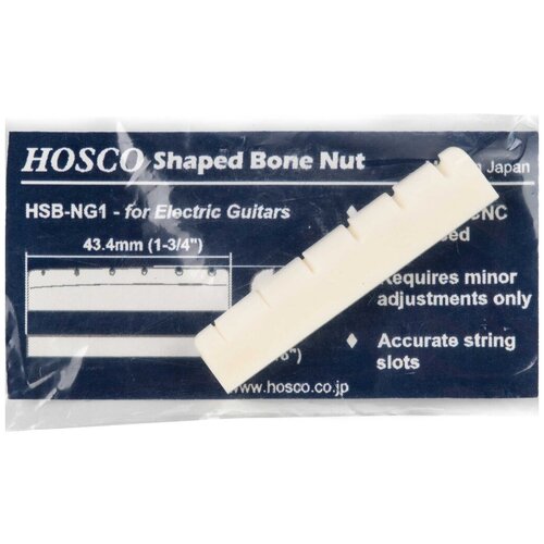 HSB-NG1 Верхний порожек для электрогитары, кость, Hosco верхний порожек для электрогитары hosco hsb ns1 9 5