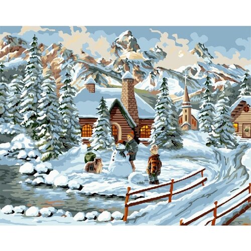 Картина по номерам Зима в горах 40х50 см Hobby Home картина по номерам зима в деревне 40х50 см