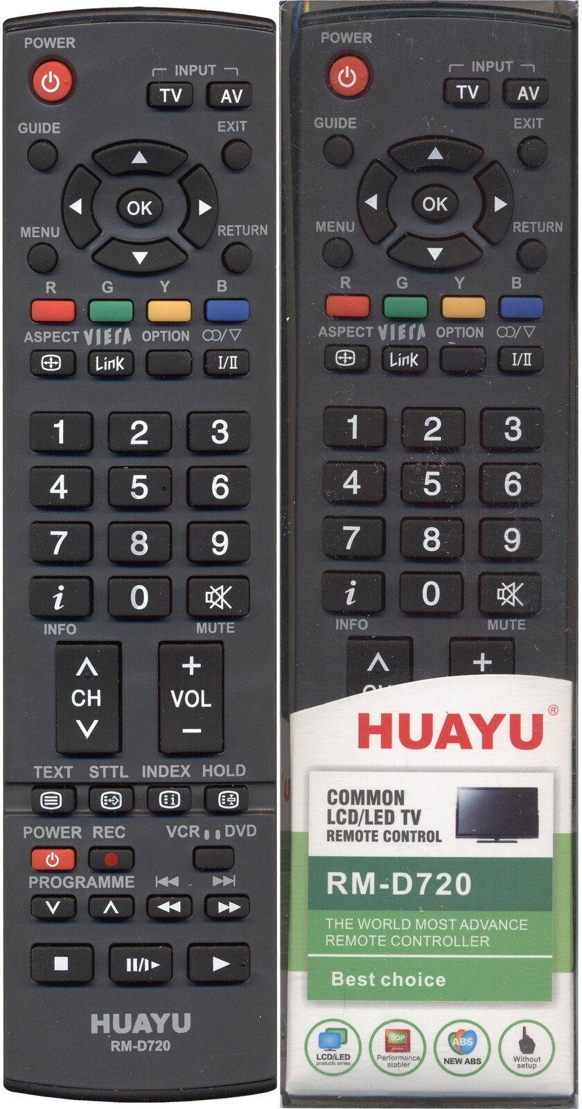 Пульт ДУ Huayu RM-D720 для Panasonic, серый/черный