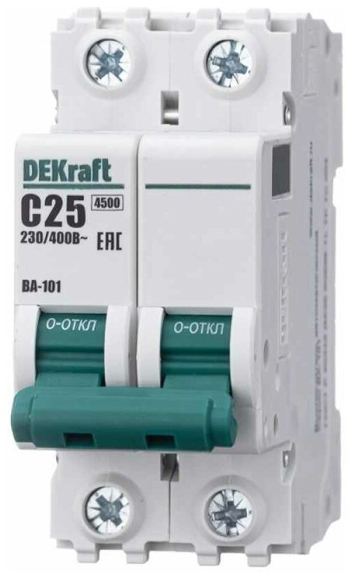 DEKraft ВА-101 Автоматический выключатель 2Р 25А (C) 4,5кА