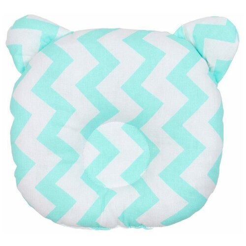 фото Подушка анатомическая amarobaby first pillow (зигзаг мята)