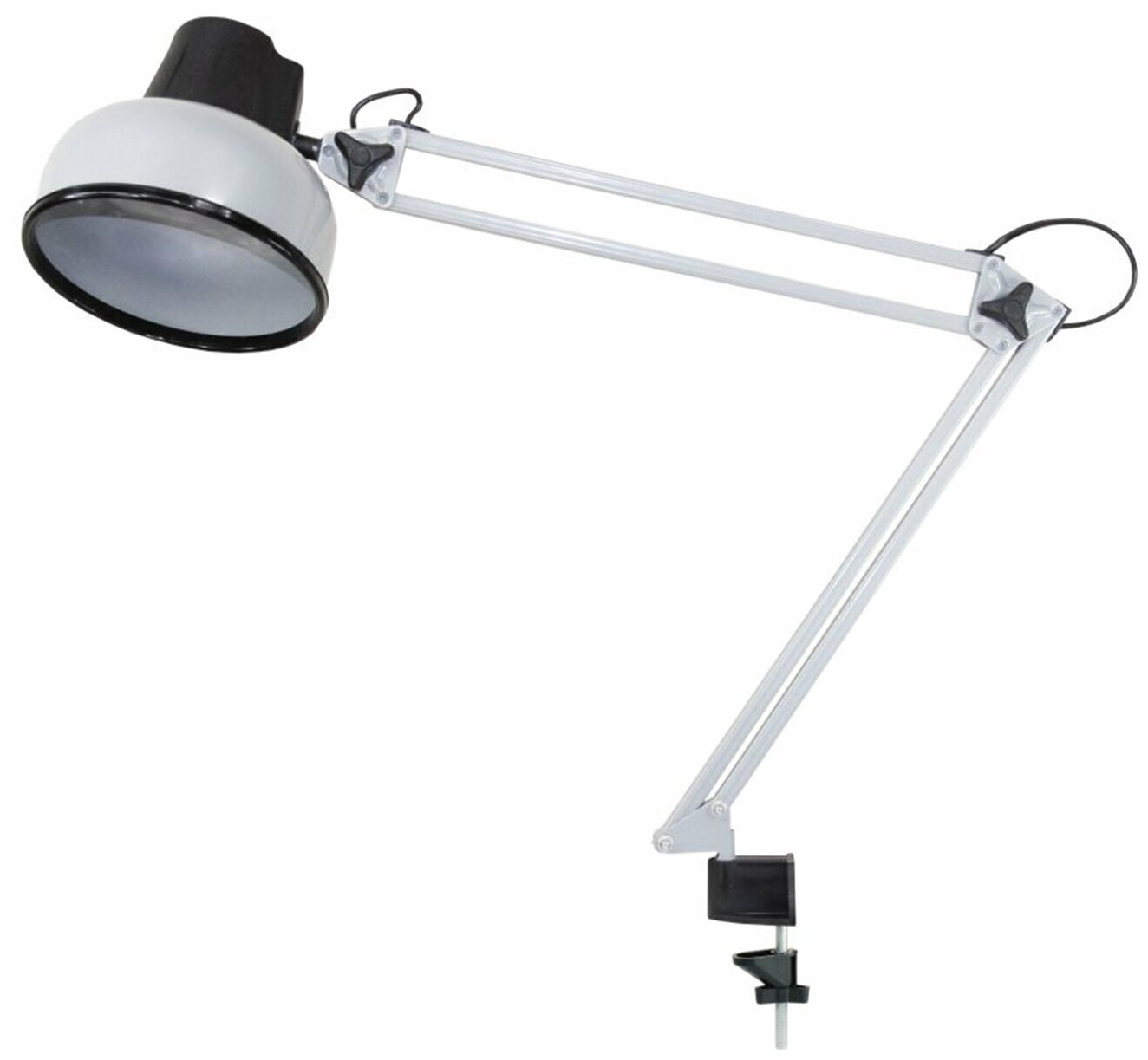 Настольная лампа светильник Бета на струбцине, цоколь Е27, серебро В комплекте: 1шт.