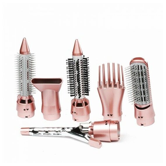 Фен-стайлер HUD Jimmy Slim+ / Универсальный мощный стайлер для волос / 7 в 1 / Pink