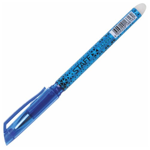 Купить Ручка стираемая гелевая STAFF College EGP-101 , синяя, хромированные детали, узел 0.5 мм, линия письма 0.35 мм, 142494, синий