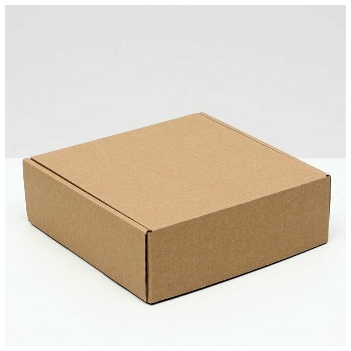Коробка самосборная, крафт, 21 х 21 х 7 см