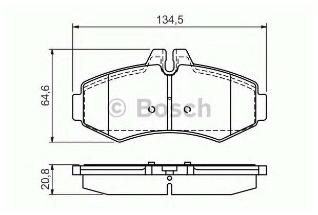 Колодки дисковые передние для mercedes-benz vito 2.0i/2.3i/2.2cdi/2.3d/cdi 98 Bosch 0986494013