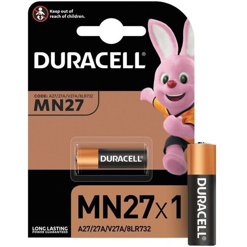 Батарейка Duracell A27/MN27 (12 В) алкалиновая, для сигнализации (блистер, 10шт.) (81242361)