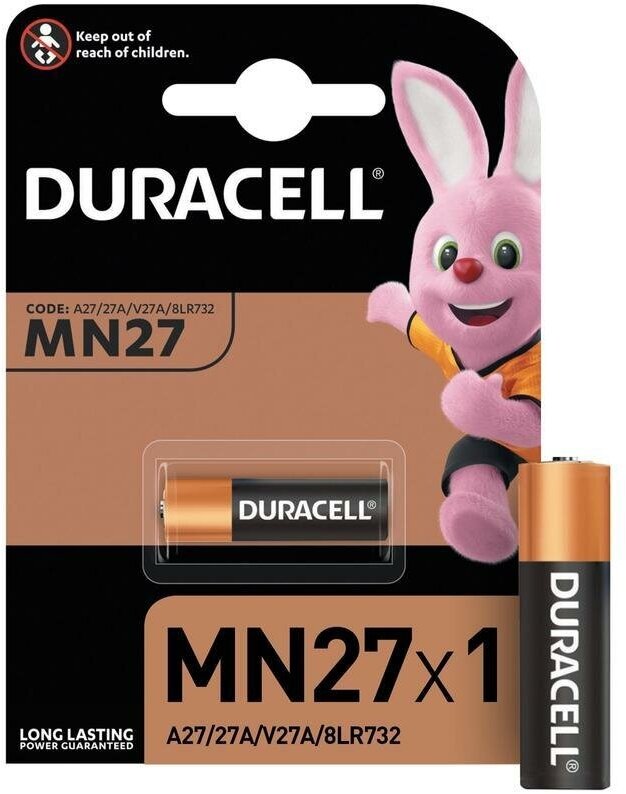 Батарейка Duracell A27/MN27 (12 В) алкалиновая для сигнализации (блистер 10шт.) (81242361)