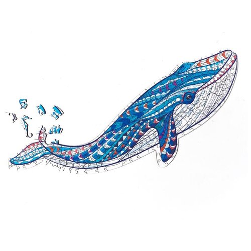 Деревянные пазлы Артвентура «Кит», 53х22 см