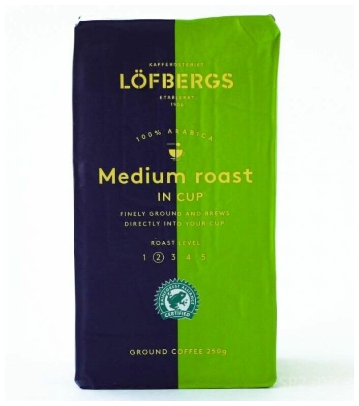 Кофе молотый Lofbergs Medium Roast in Cup, 250 гр - фотография № 2