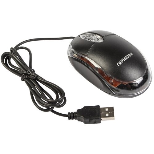 Мышь Гарнизон GM-100 проводная оптическая 1000 dpi USB чёрная 101400₽