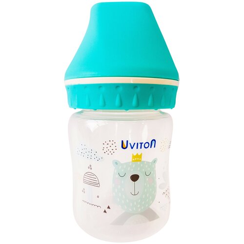 фото Бутылочка для кормления "uviton", с широким горлышком, 125 мл (цвет: голубой)